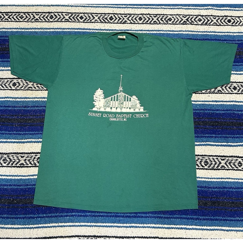 Vintage 1995 Sunset Road Baptist Church Mission Tour T Shirt XL USA Jerzees